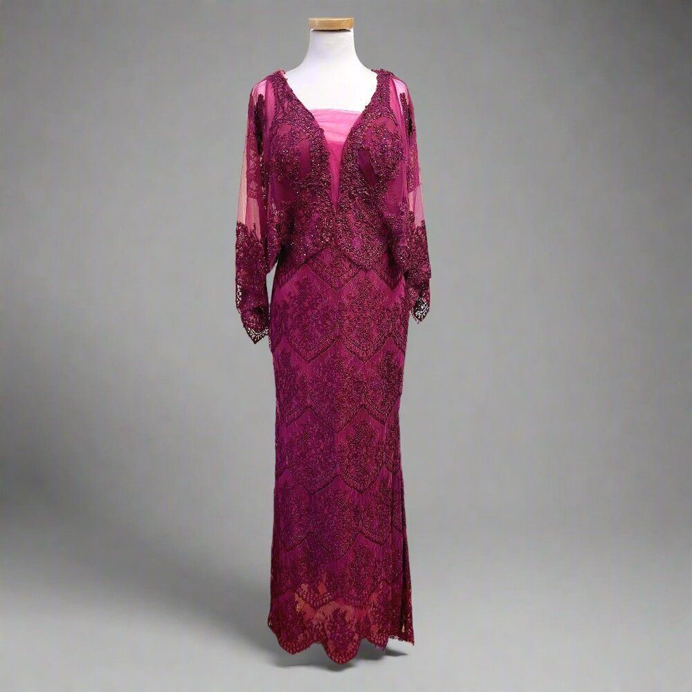 Montage Mon Cheri burgundy dress, size M